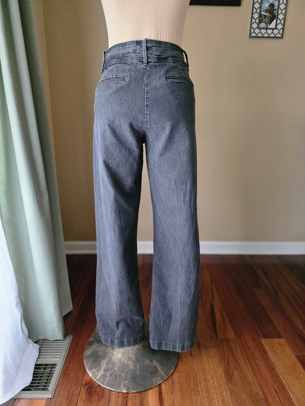 Vintage Lee Wide Leg Jeans | Stone Wash Black | Size 12 - Picture 4 of 6
